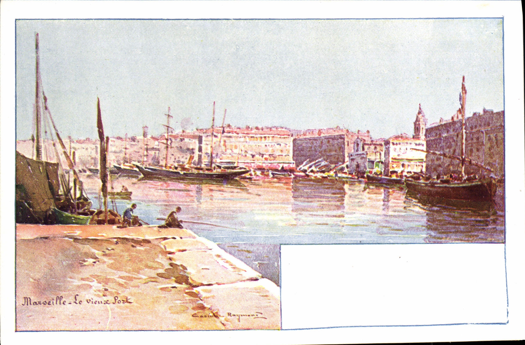 CPA Fantaisie Illustrateur Casimir Raymond Marseille Le vieux port 