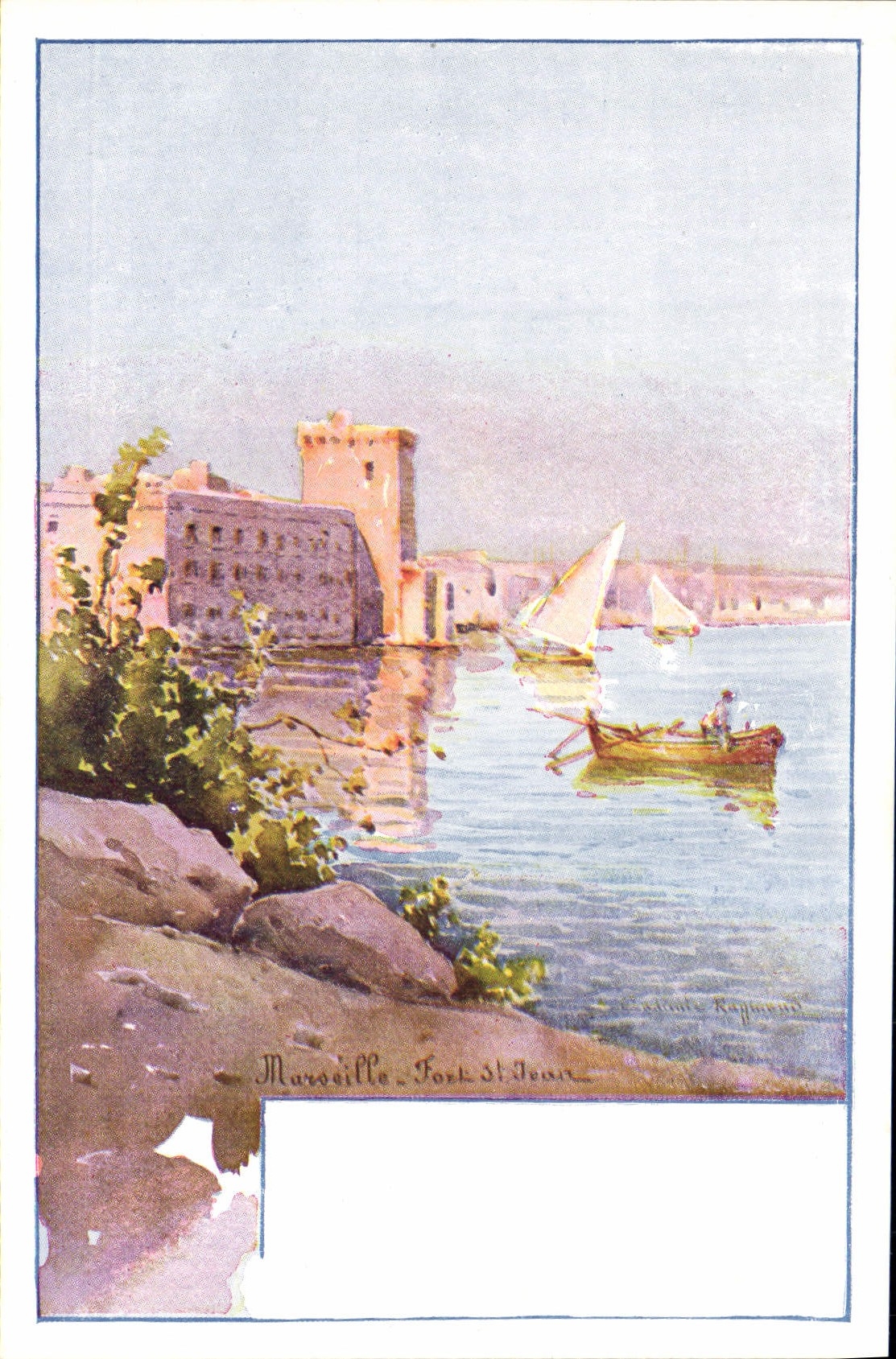 VINTAGE POSTCARD Fantasy Illustrator Casimir Raymond Marseilles Strong St Jean