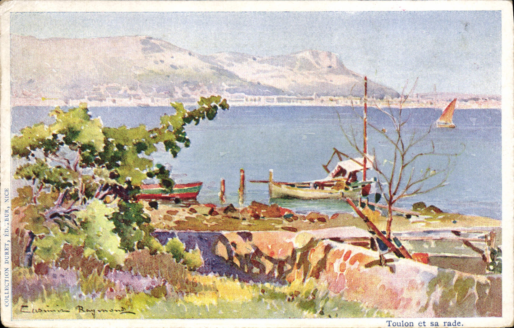 VINTAGE POSTCARD Fantasy Toulon Illustrator and his roads Casimir Raymond