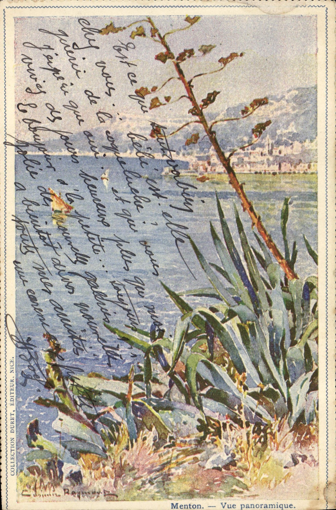 CPA Fantaisie Illustrateur Casimir Raymond Menton Vue panoramique