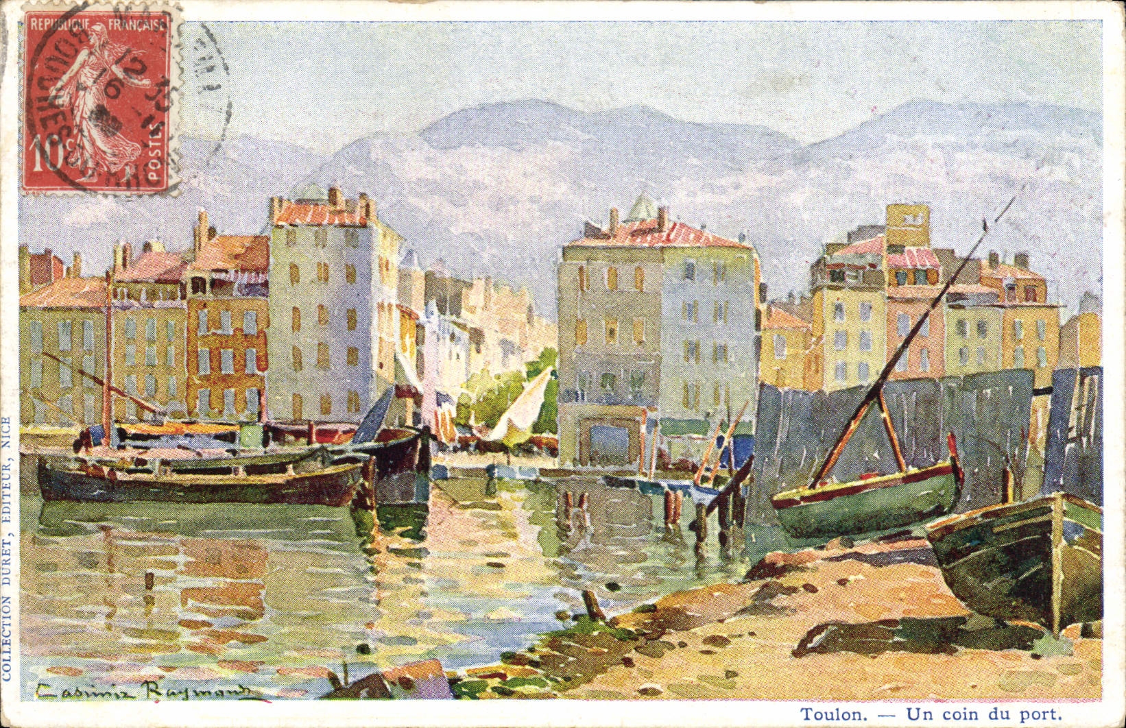 CPA Fantaisie Illustrateur Casimir Raymond Toulon Un coin du port