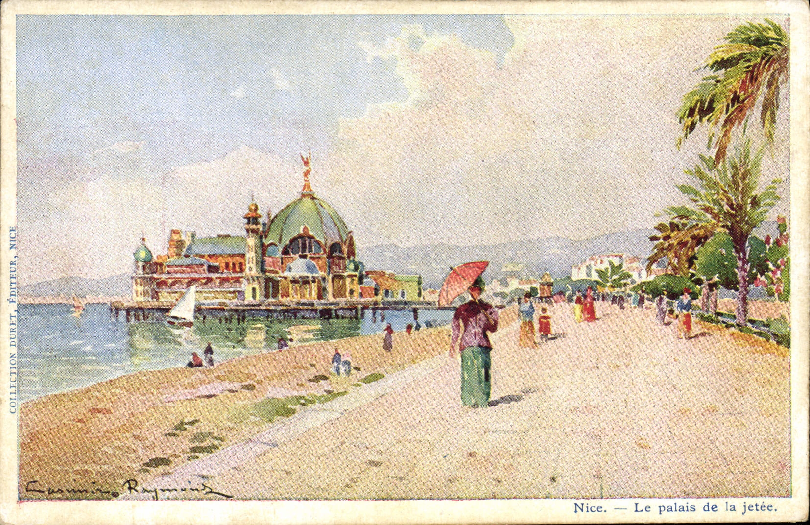 CPA Fantaisie Illustrateur Casimir Raymond Nice le palais de la jetee