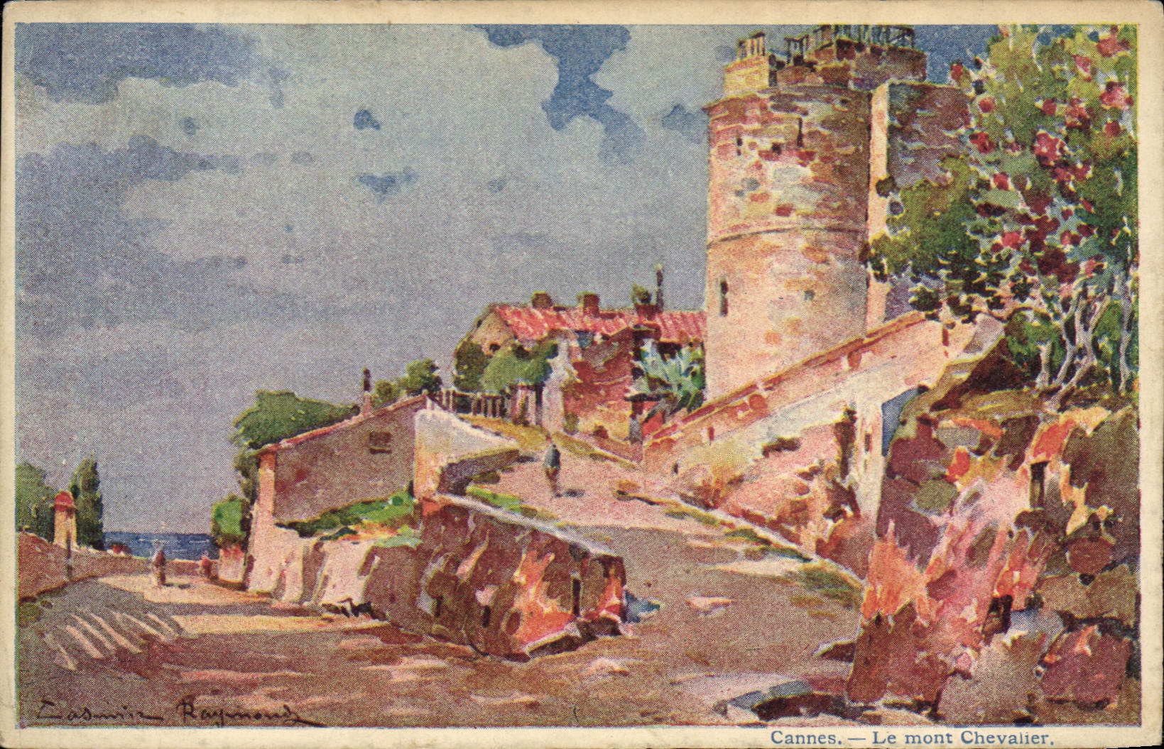 CPA Fantaisie Illustrateur Casimir Raymond Cannes Le Mont chevalier