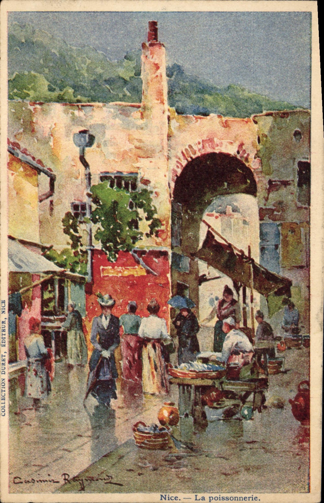 CPA Fantaisie Illustrateur Casimir Raymond Nice La Poissonnerie 