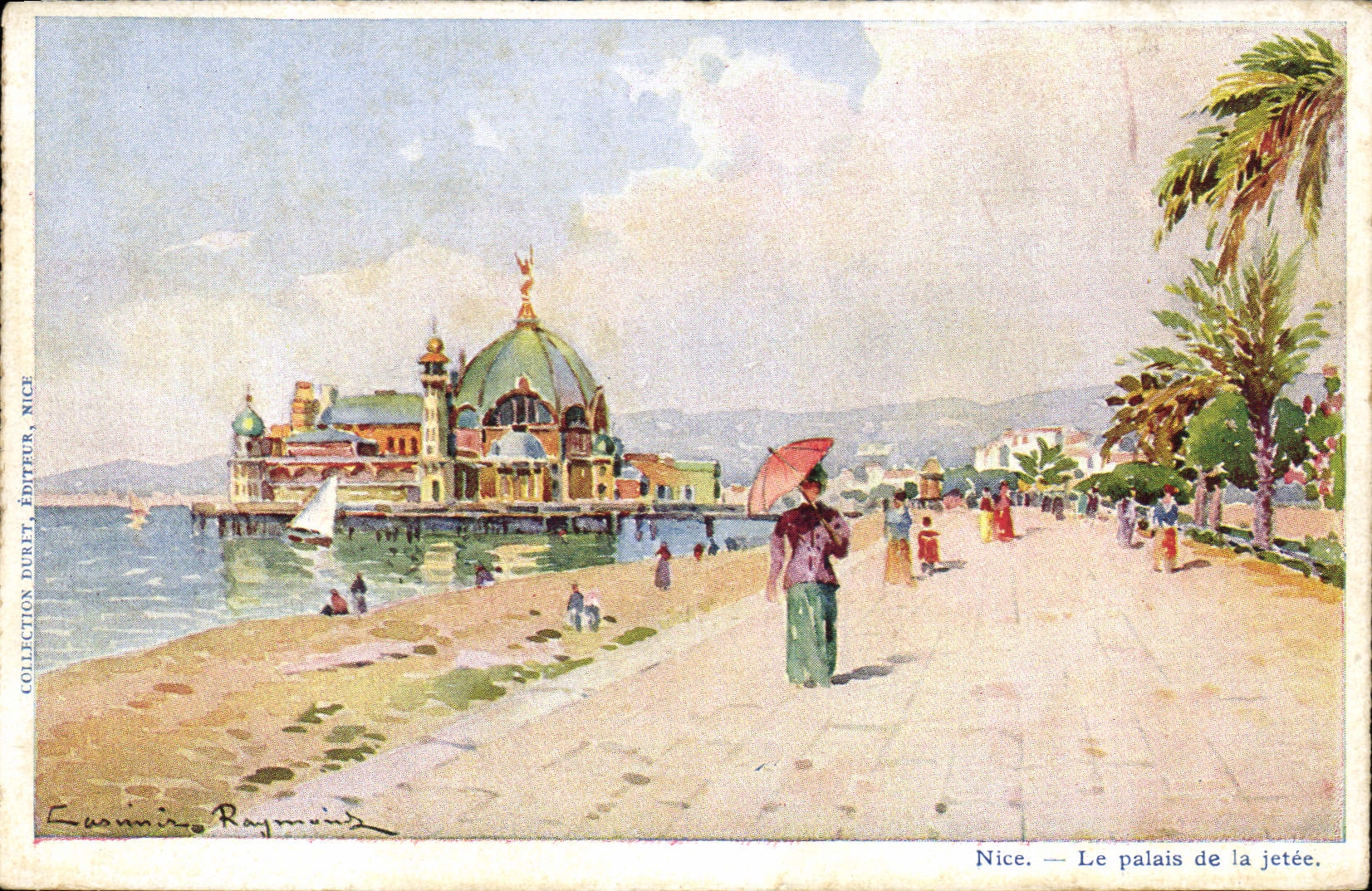 CPA Fantaisie Illustrateur Casimir Raymond Nice Le palais de la jetee