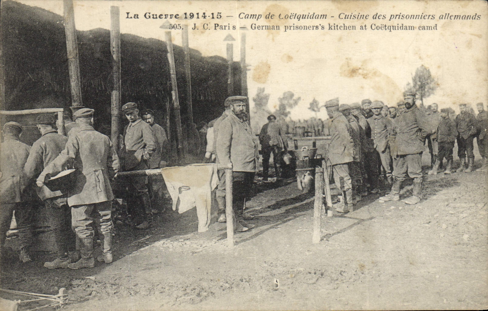 VINTAGE POSTCARD Militaria Camp of Coetquidam Cooks German prisoners