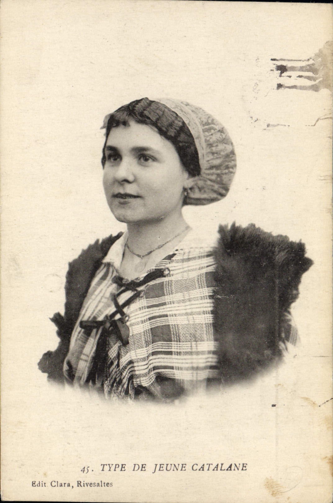 CPA Folklore Type de jeune catalane 