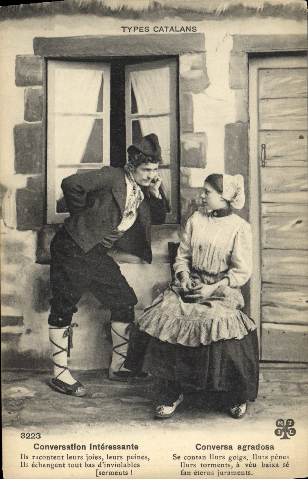 CPA Folklore Types catalans Conversation interessante