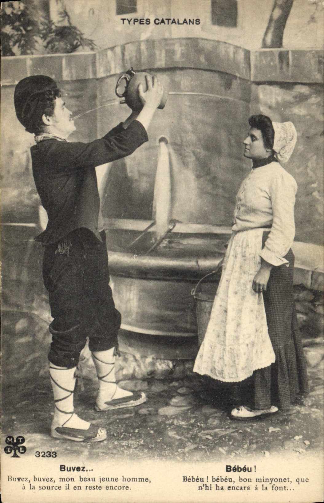 CPA Folklore Types catalans Buvez