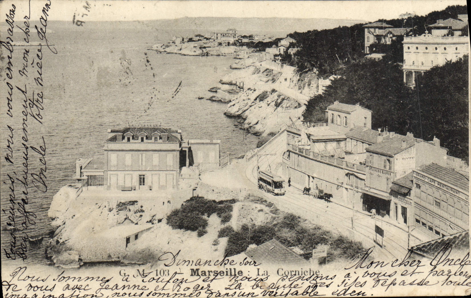 POSTAL Marsella de la VENDIMIA la cornisa