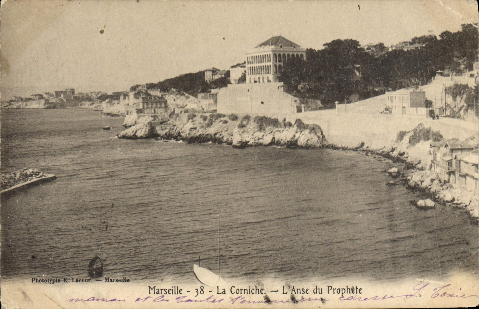 POSTAL Marsella de la VENDIMIA la cornisa la manija del profeta