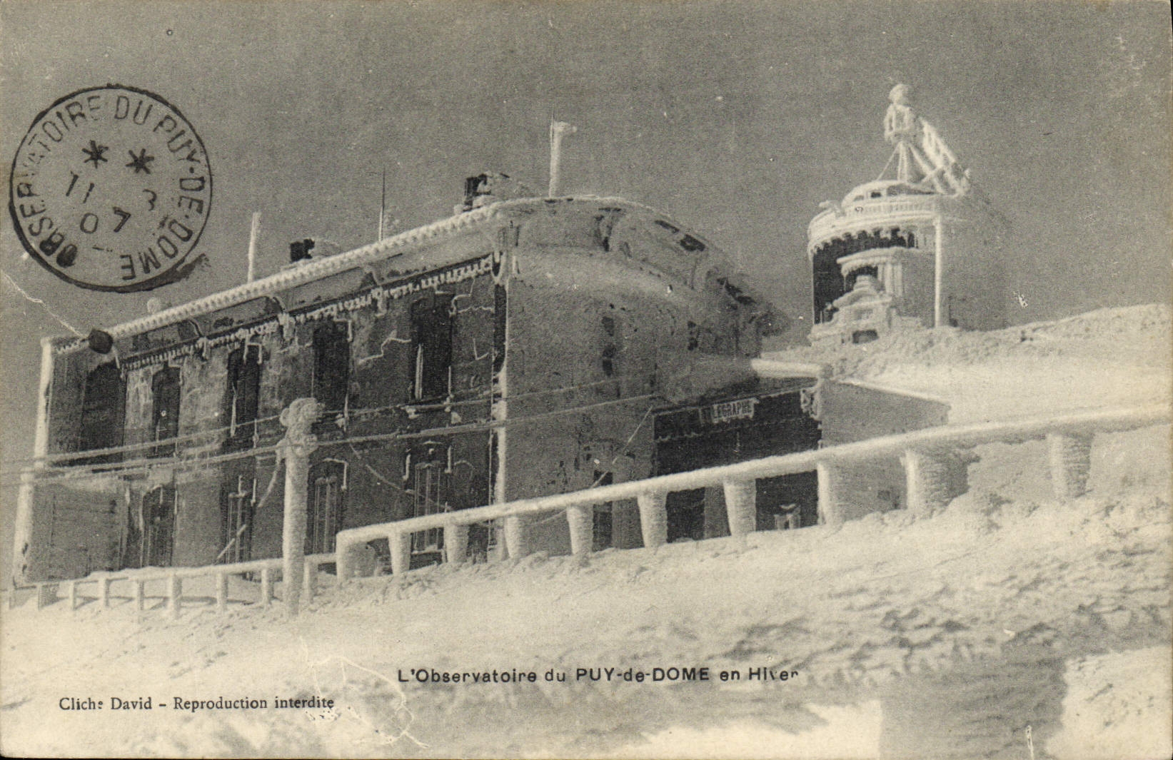 CPA L'Observatoire du Puy de Dome en hiver