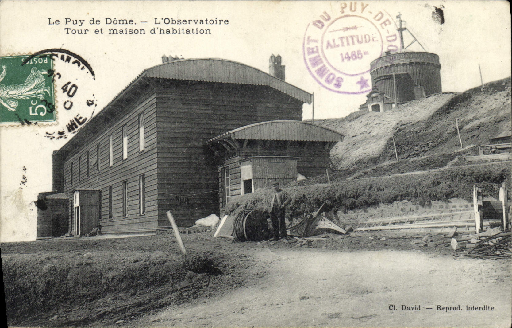VINTAGE POSTCARD Puy de Dome the Observatory Turn and dwelling house