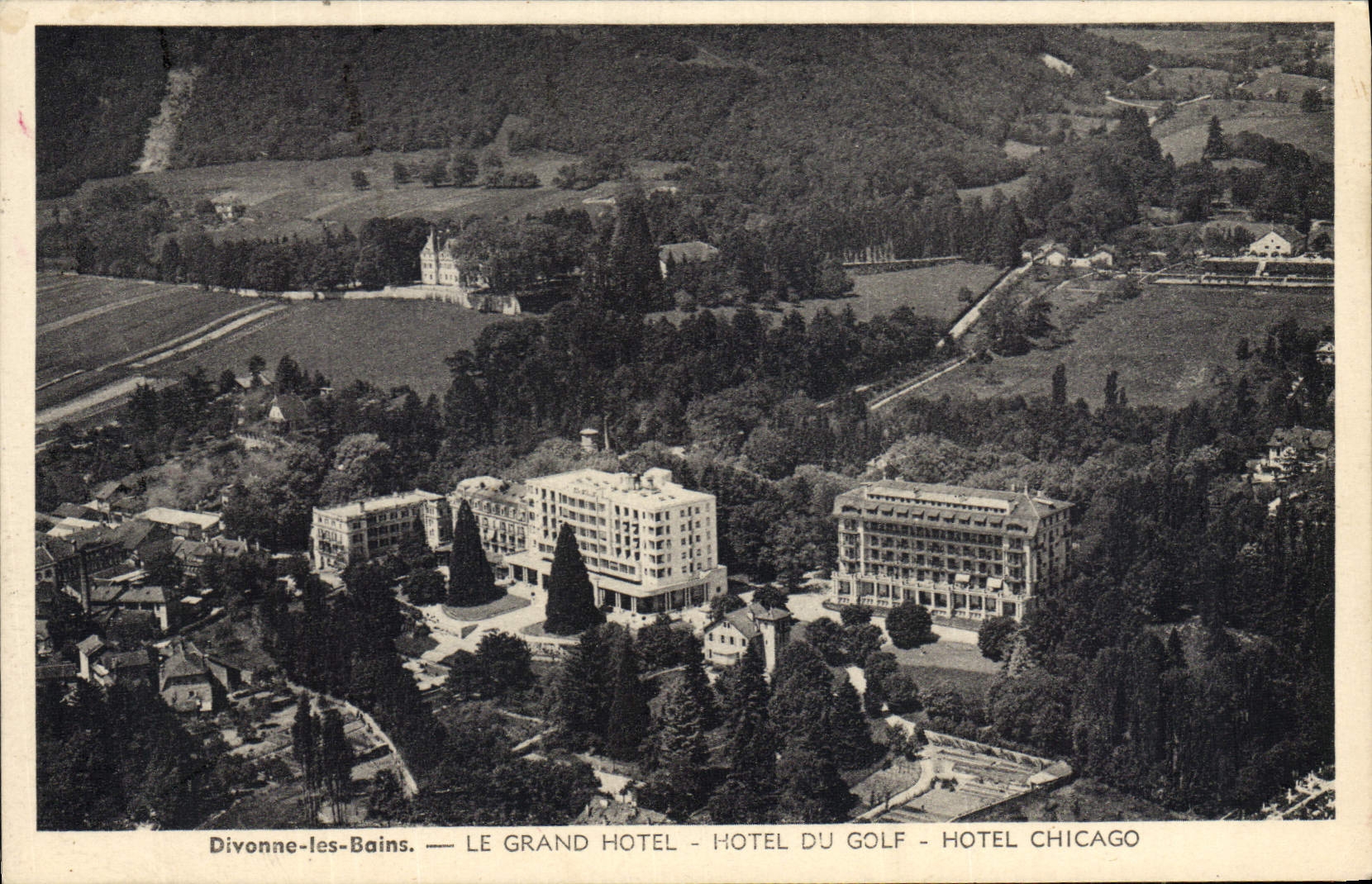 VINTAGE POSTCARD Divonne Les Bains the Large Hotel of the Golf Chicago Hotel