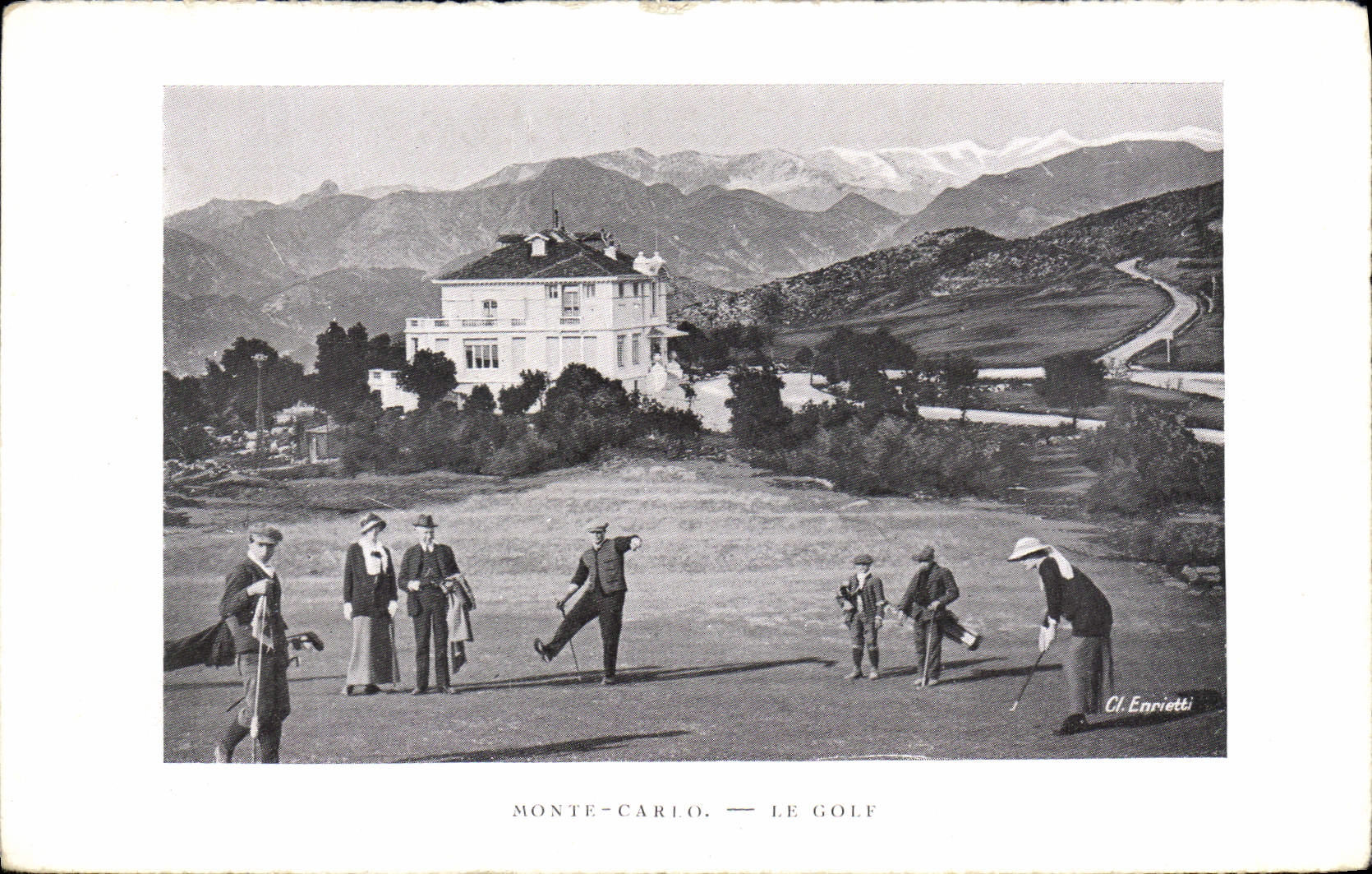 VINTAGE POSTCARD Carlo Mount the Golf