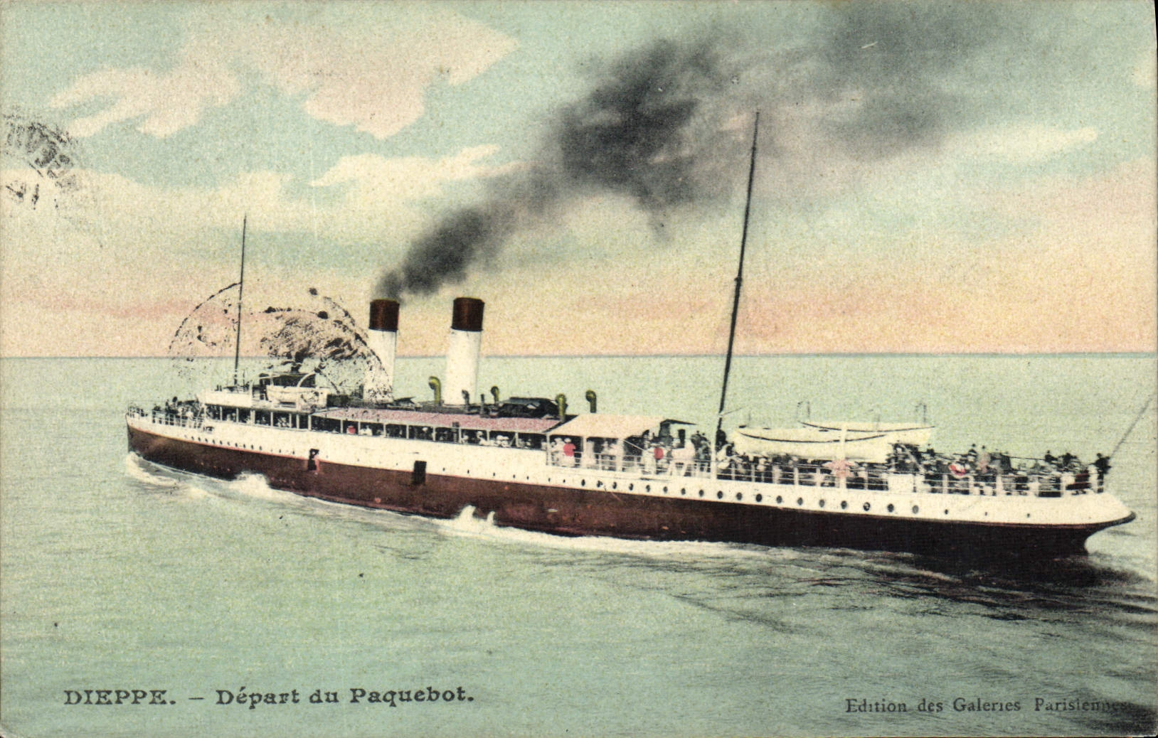 CPA Bateau Dieppe Depart du Paquebot
