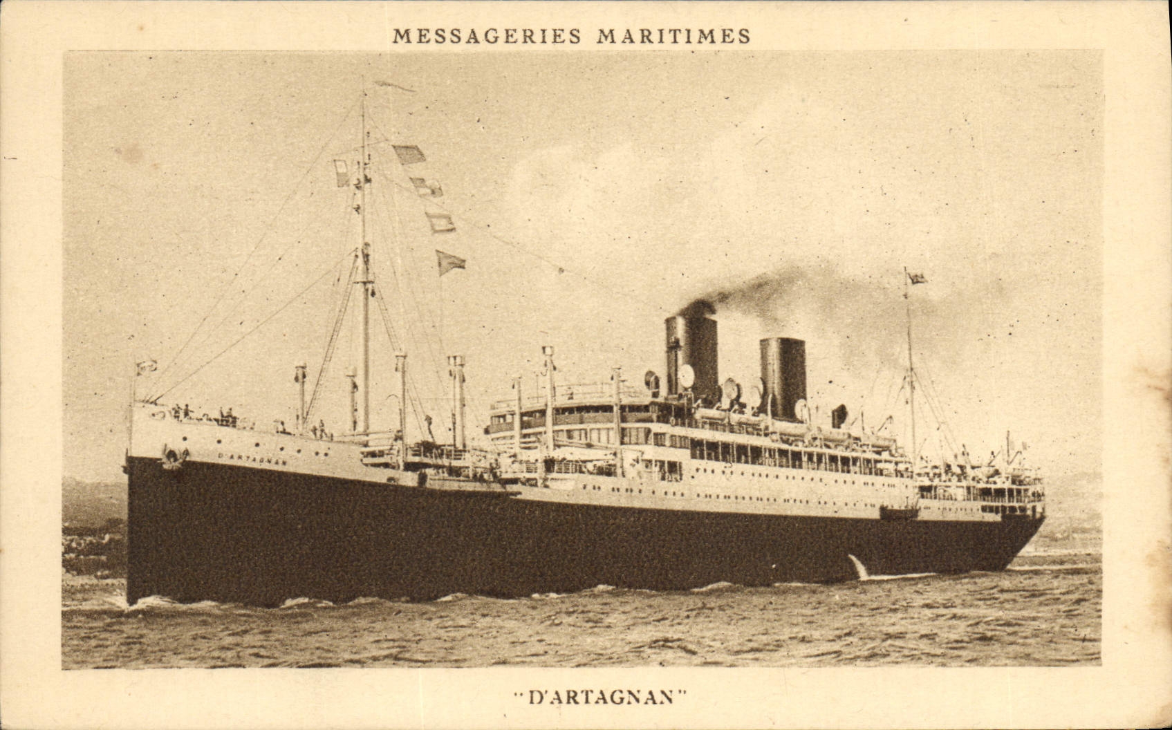 CPA Bateau Paquebot Messageries Maritimes D'Artagnan