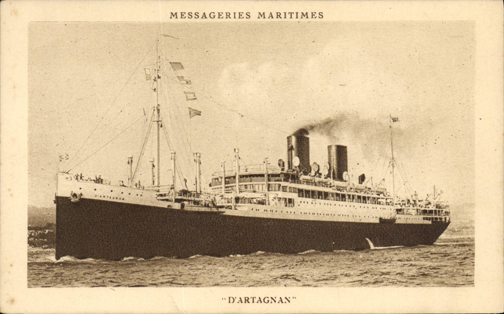 CPA Bateau Paquebot Messageries Maritimes D'Artagnan