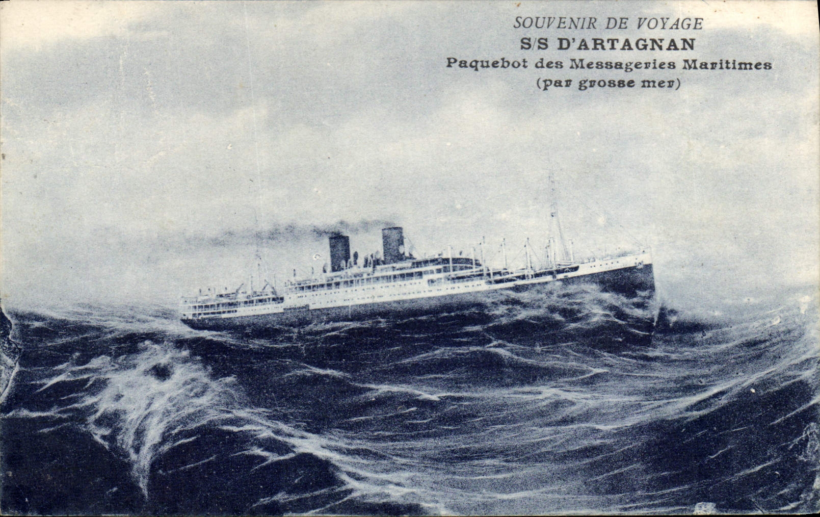 VINTAGE POSTCARD Boat Steamer of the Maritime Transport S of Artagnan