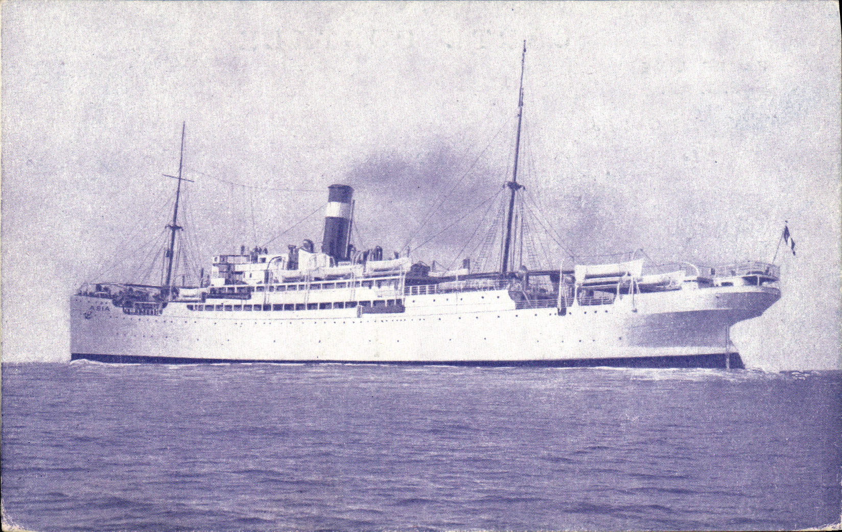 VINTAGE POSTCARD Boat Steamer Fabre Line S Asia