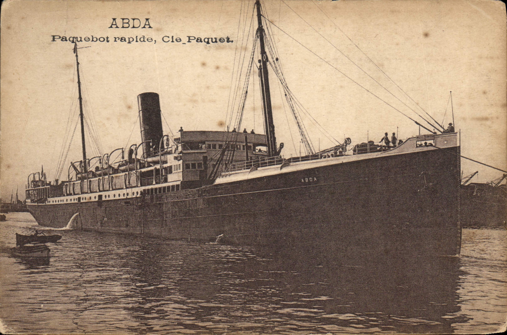 CPA Bateau Paquebot rapide Cie Paquet Abda 