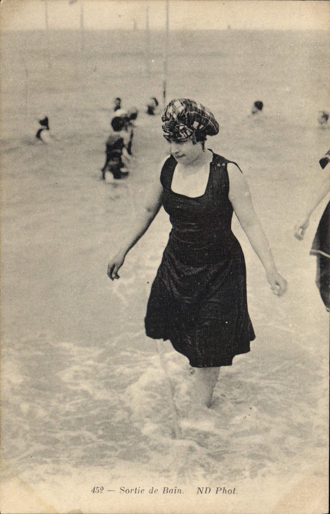 VINTAGE POSTCARD Folklore Bathing suit Woman Bathrobe