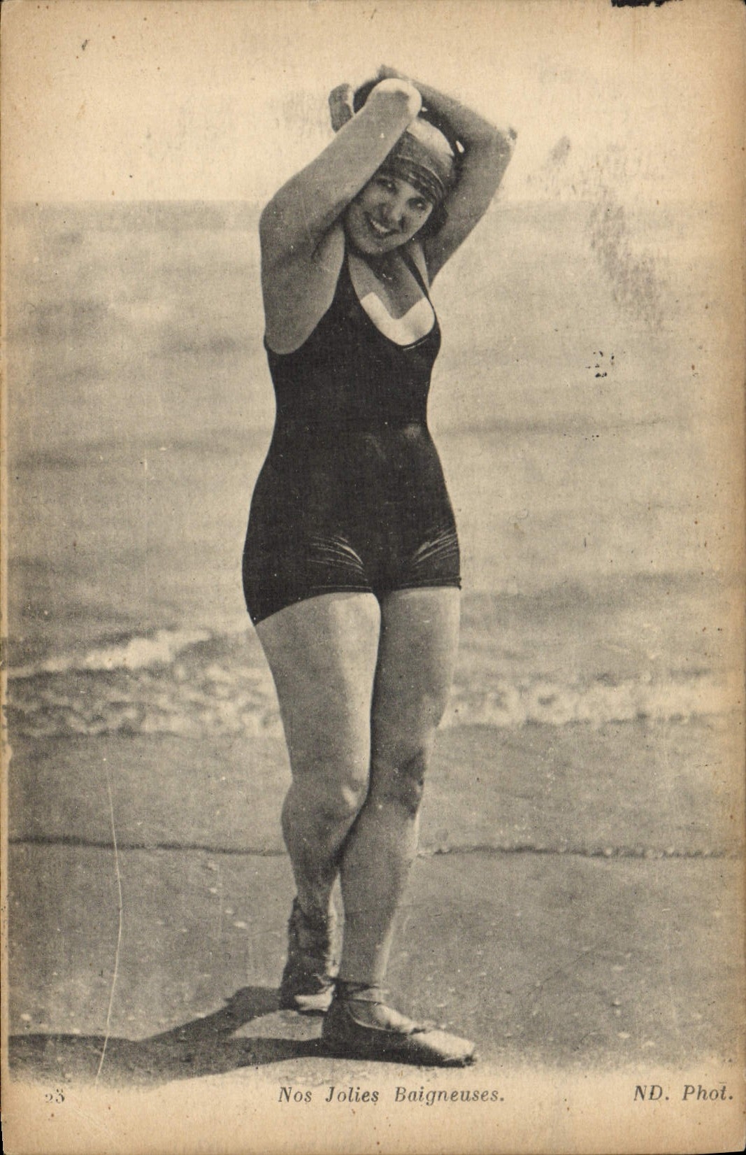 VINTAGE POSTCARD Folklore Bathing suit Woman Our pretty bathers