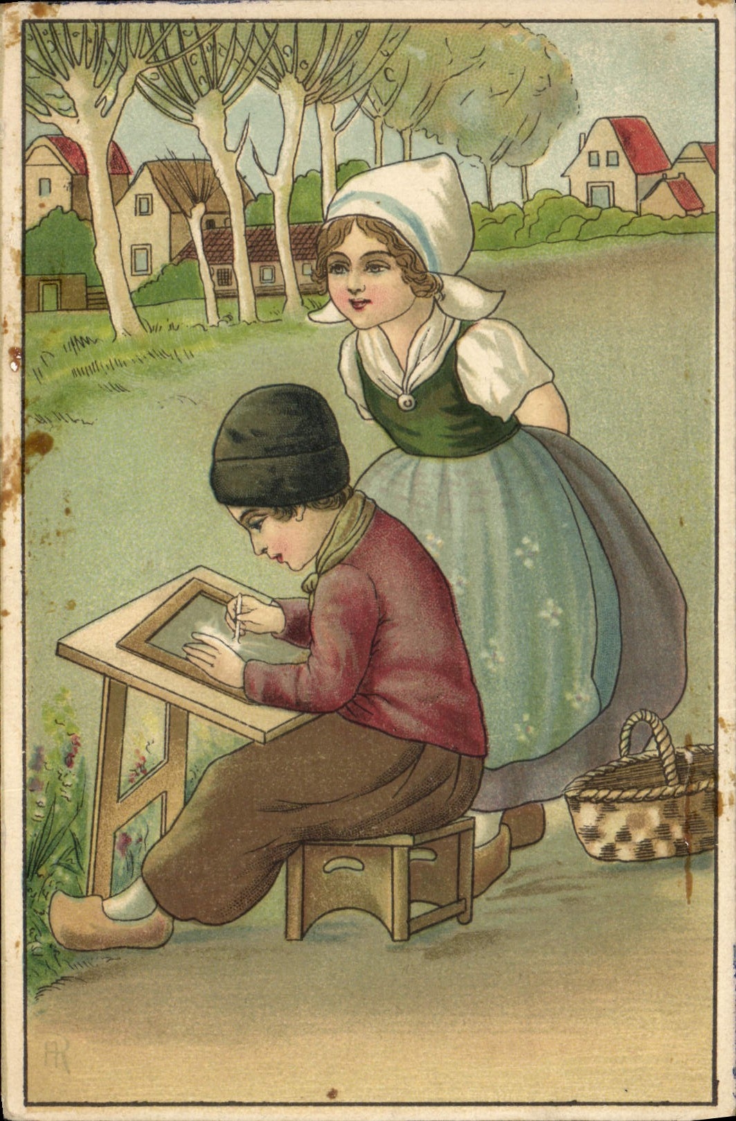 VINTAGE POSTCARD Fantasy Illustrator Agnes Richardson Children