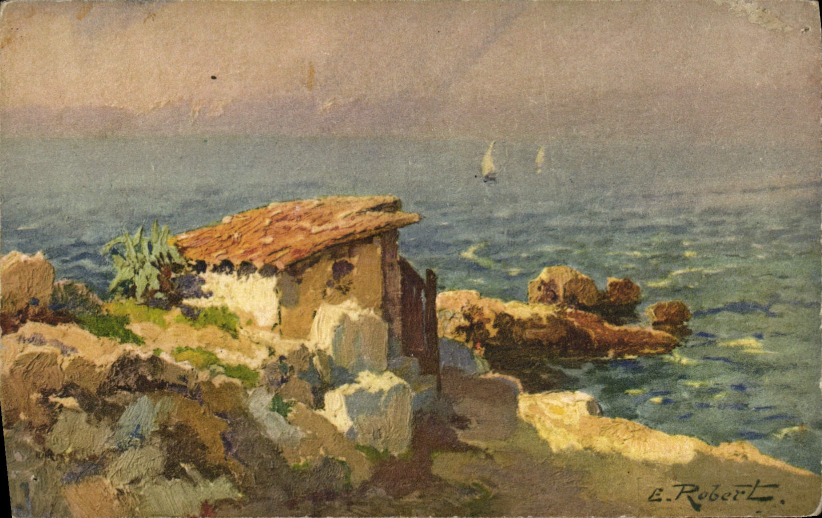 CPA Fantaisie Illustrateur Robert Paysage