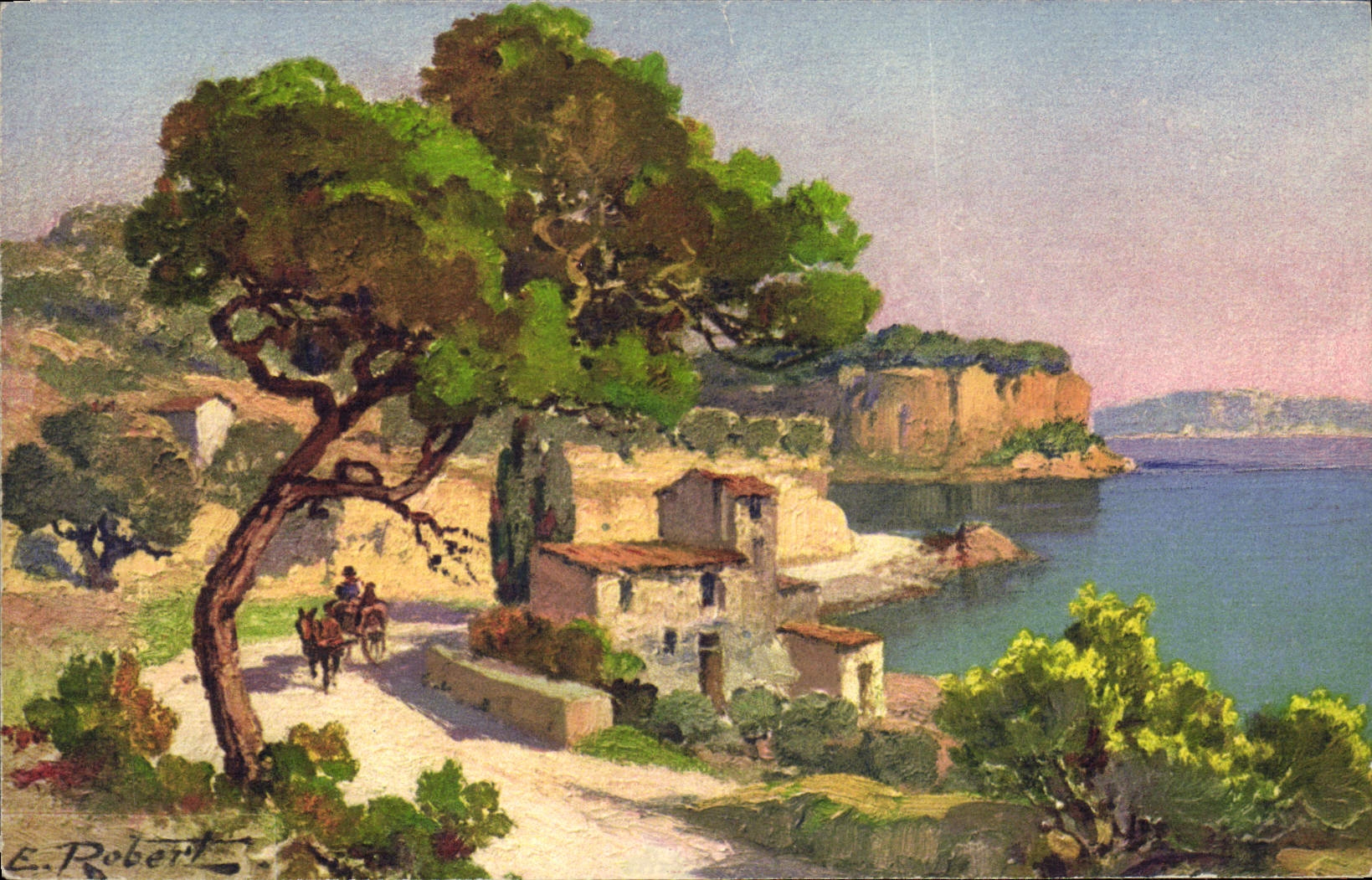 CPA Fantaisie Illustrateur Robert Paysage Environs d'Istres