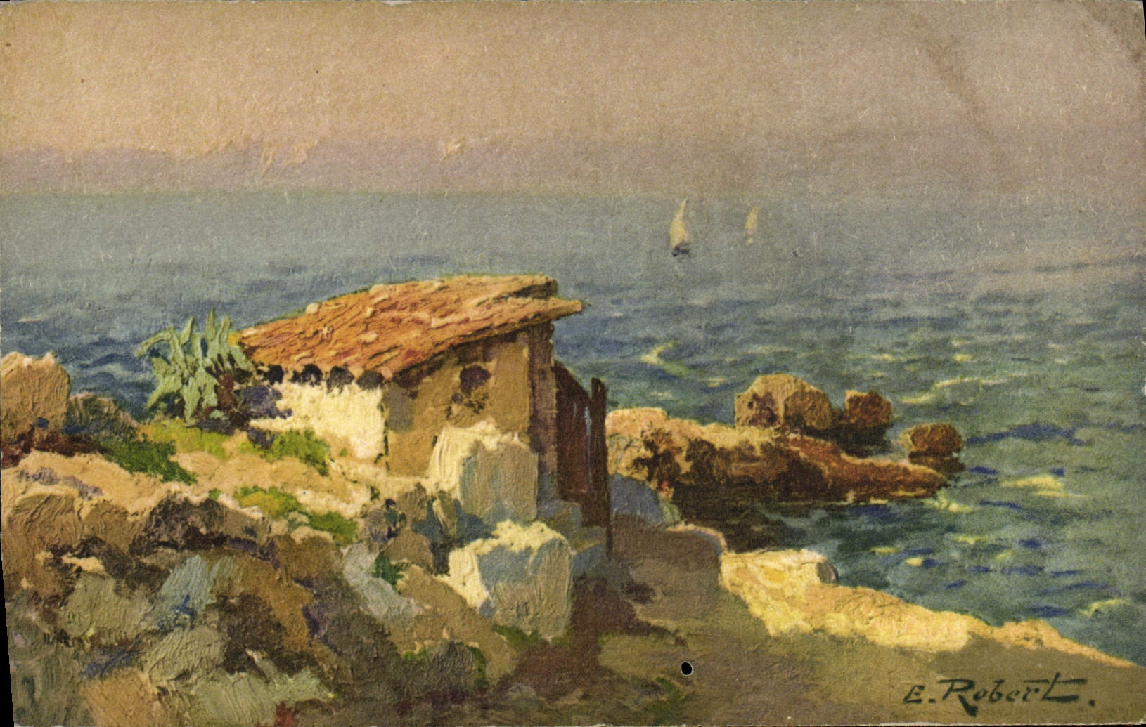 CPA Fantaisie Illustrateur Robert Paysage