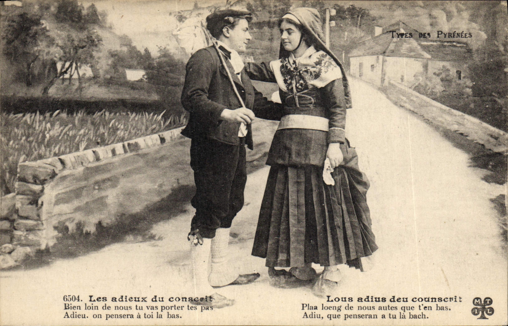 CPA Folklore Les adieux du conscrit Pyrenees