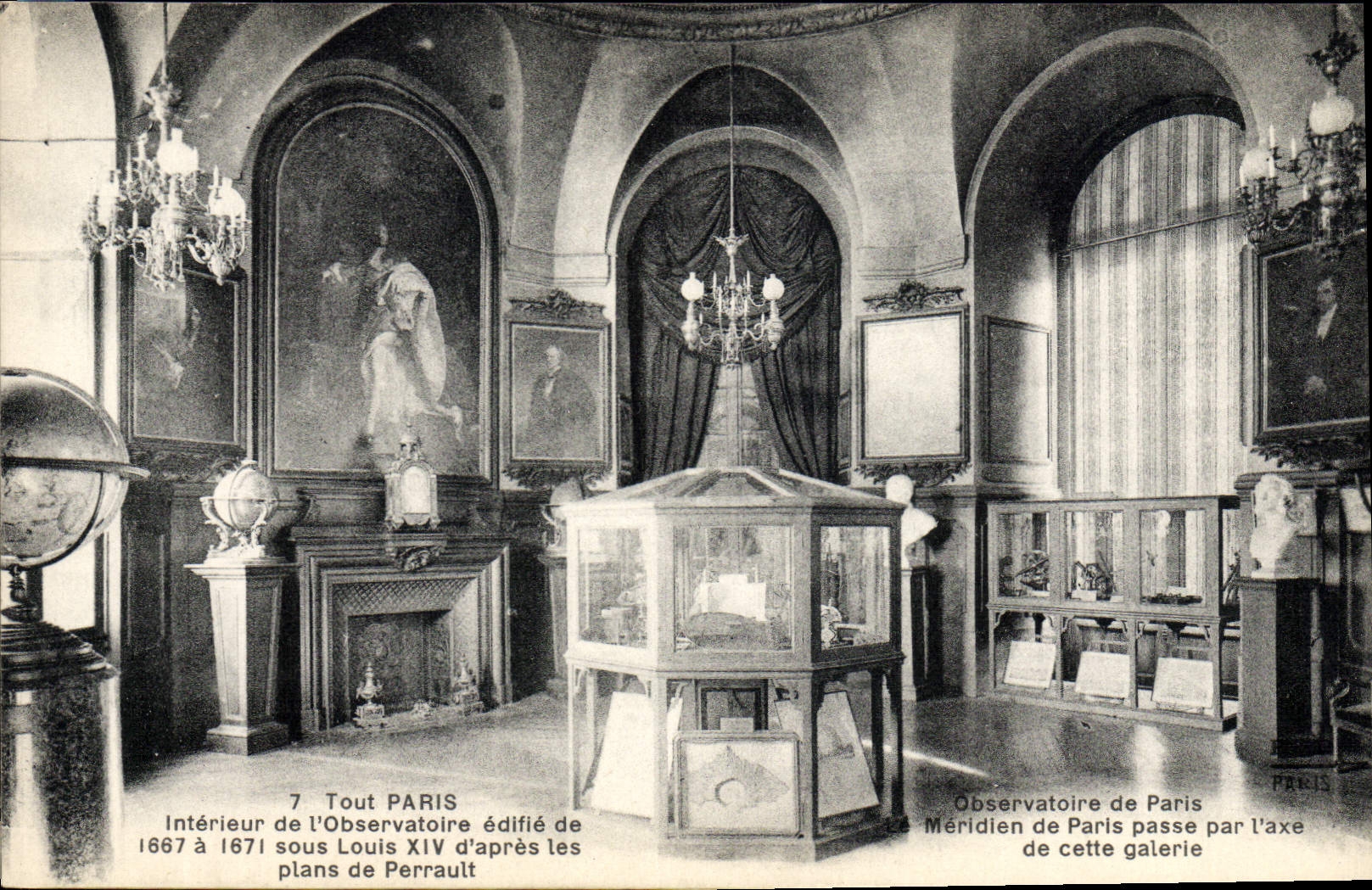 Observatorio del interior de París de la astronomía de la POSTAL de la VENDIMIA