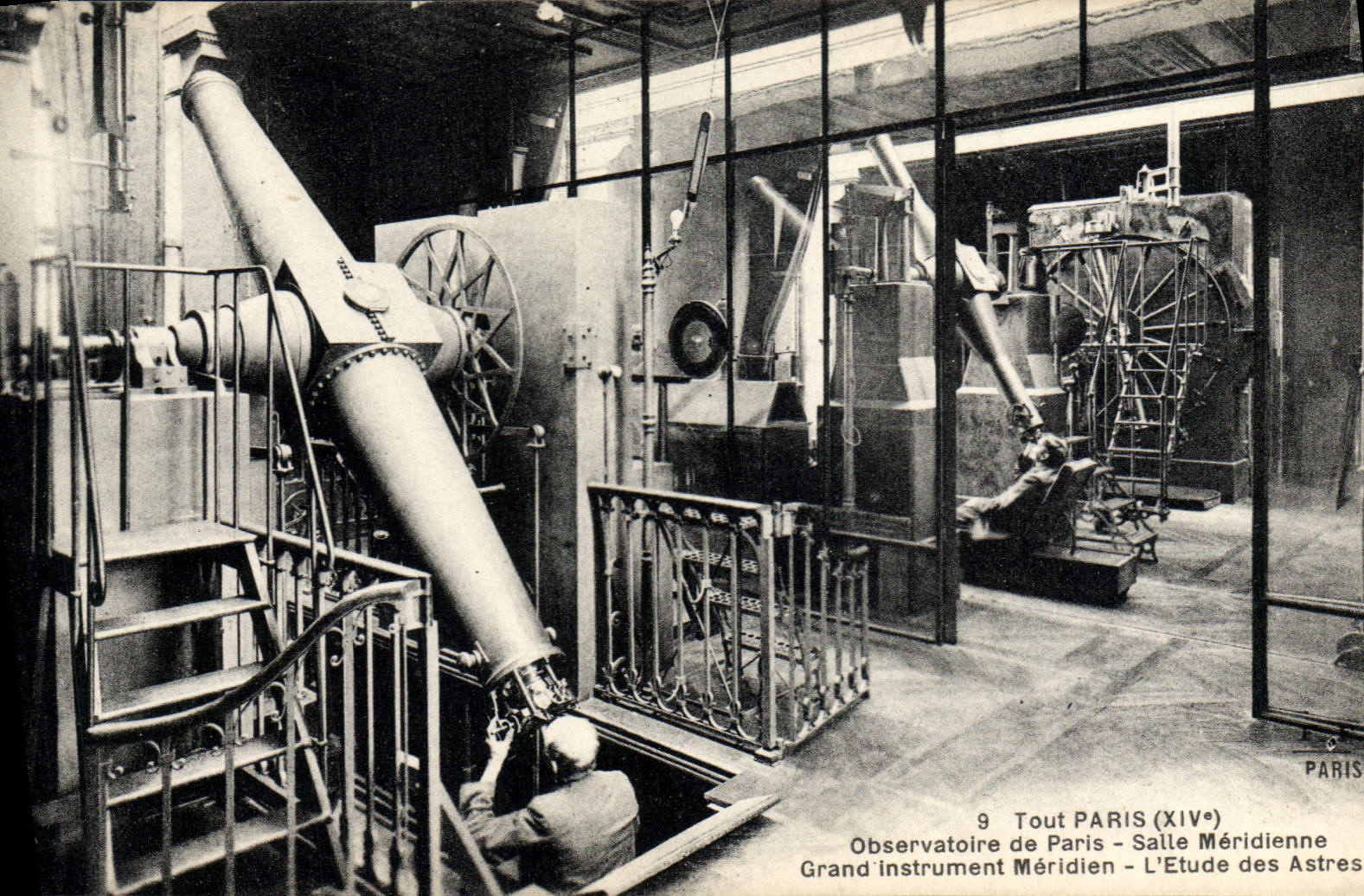 CPA Astronomie Tout Paris Observatoire Salle meridienne Grand instrument Meridien L'etude des astres Lunette