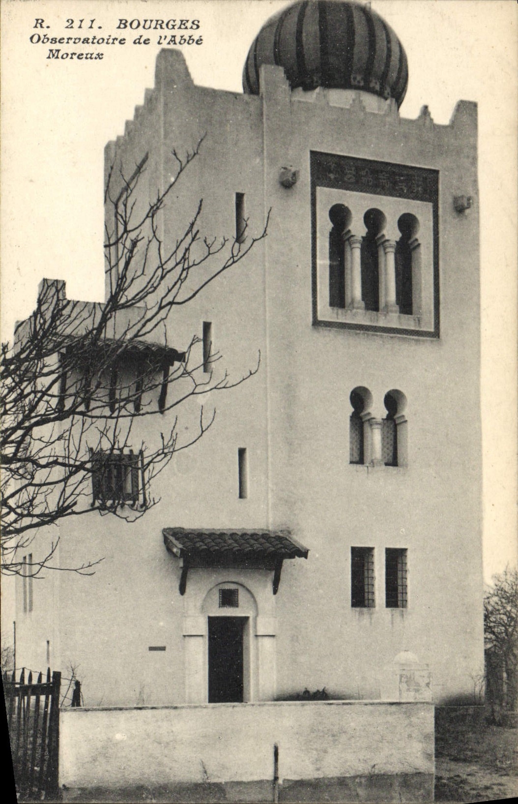 Observatorio de Bourges de la astronomía de la POSTAL de la VENDIMIA del abad de Moreux