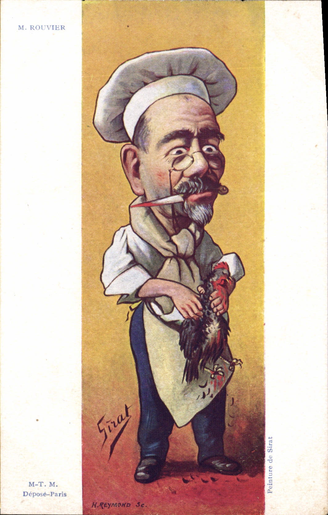 CPA Politique Satirique Rouvier Sirat Reymond Coq Poule Cuisinier