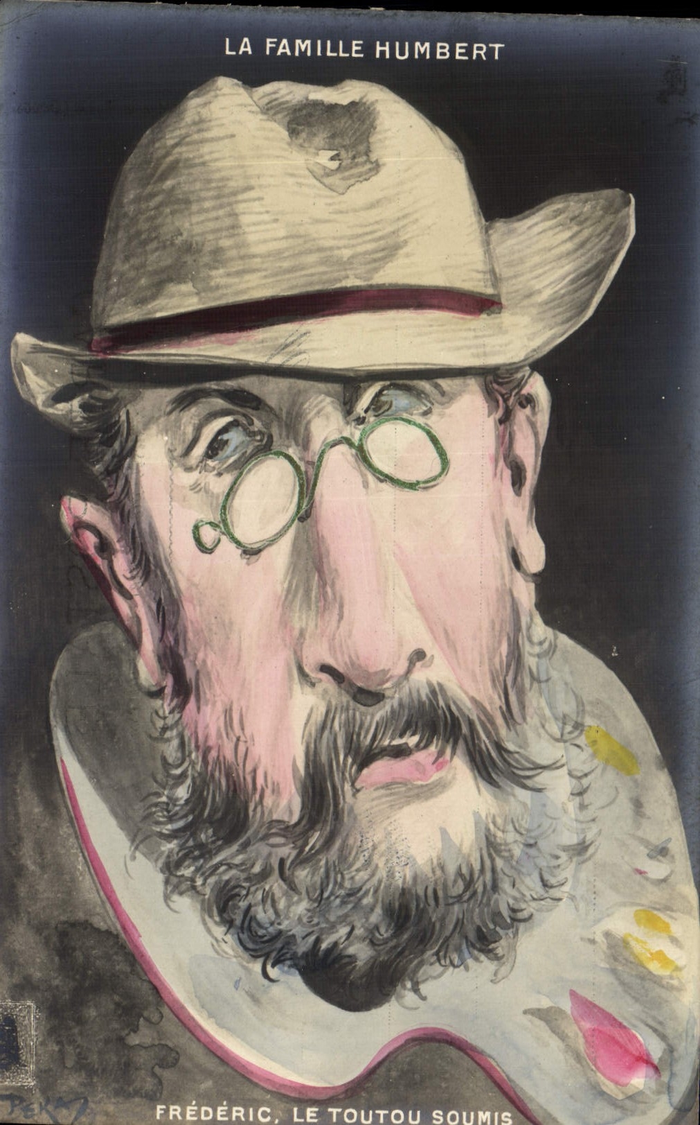CPA Politique Satirique La famille Humbert Frederic Le toutou soumis Chien TOP