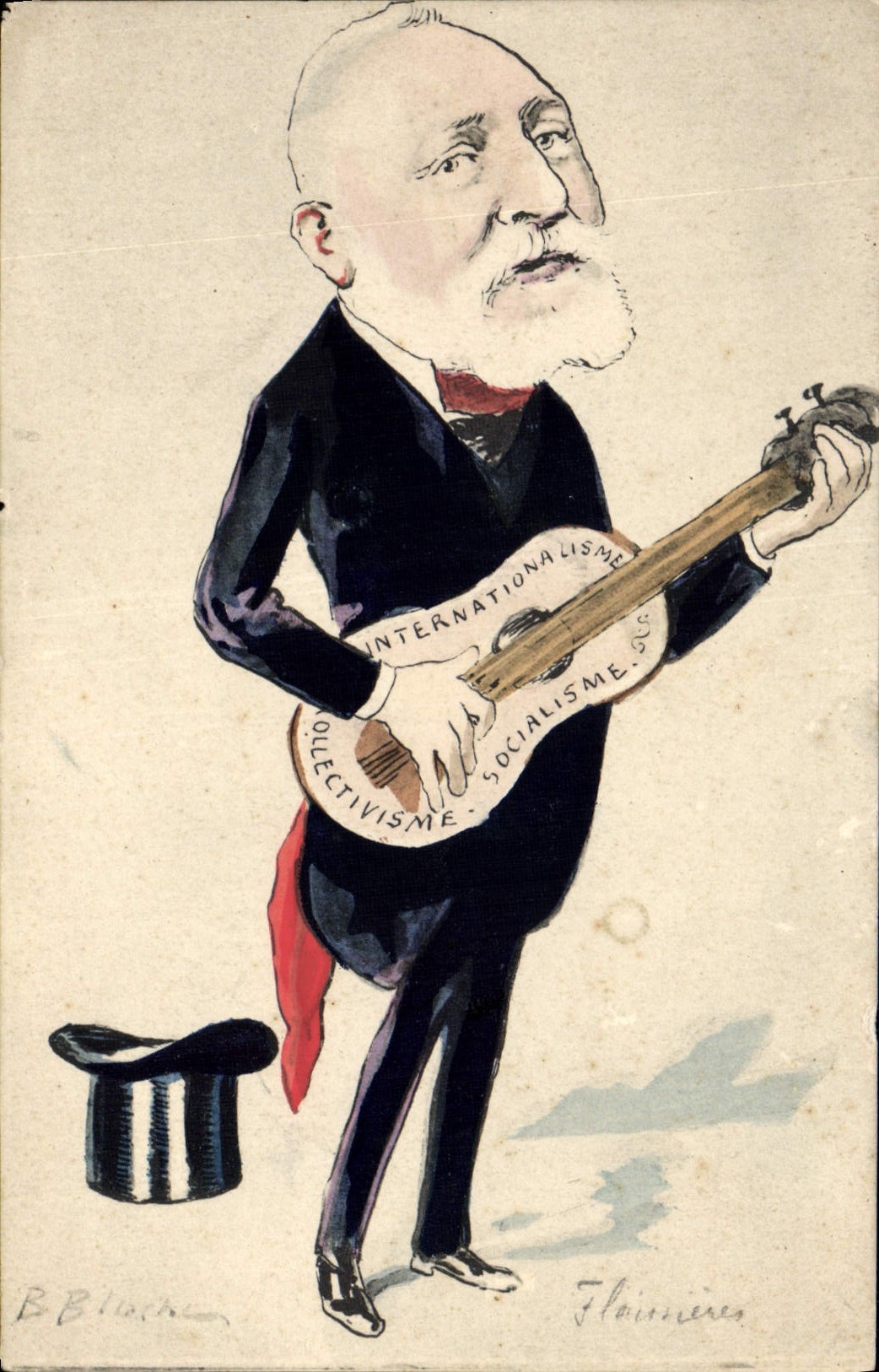 CPA Politique Satirique Internationalisme Socialisme Collectivisme Guitare (dessin a la main)