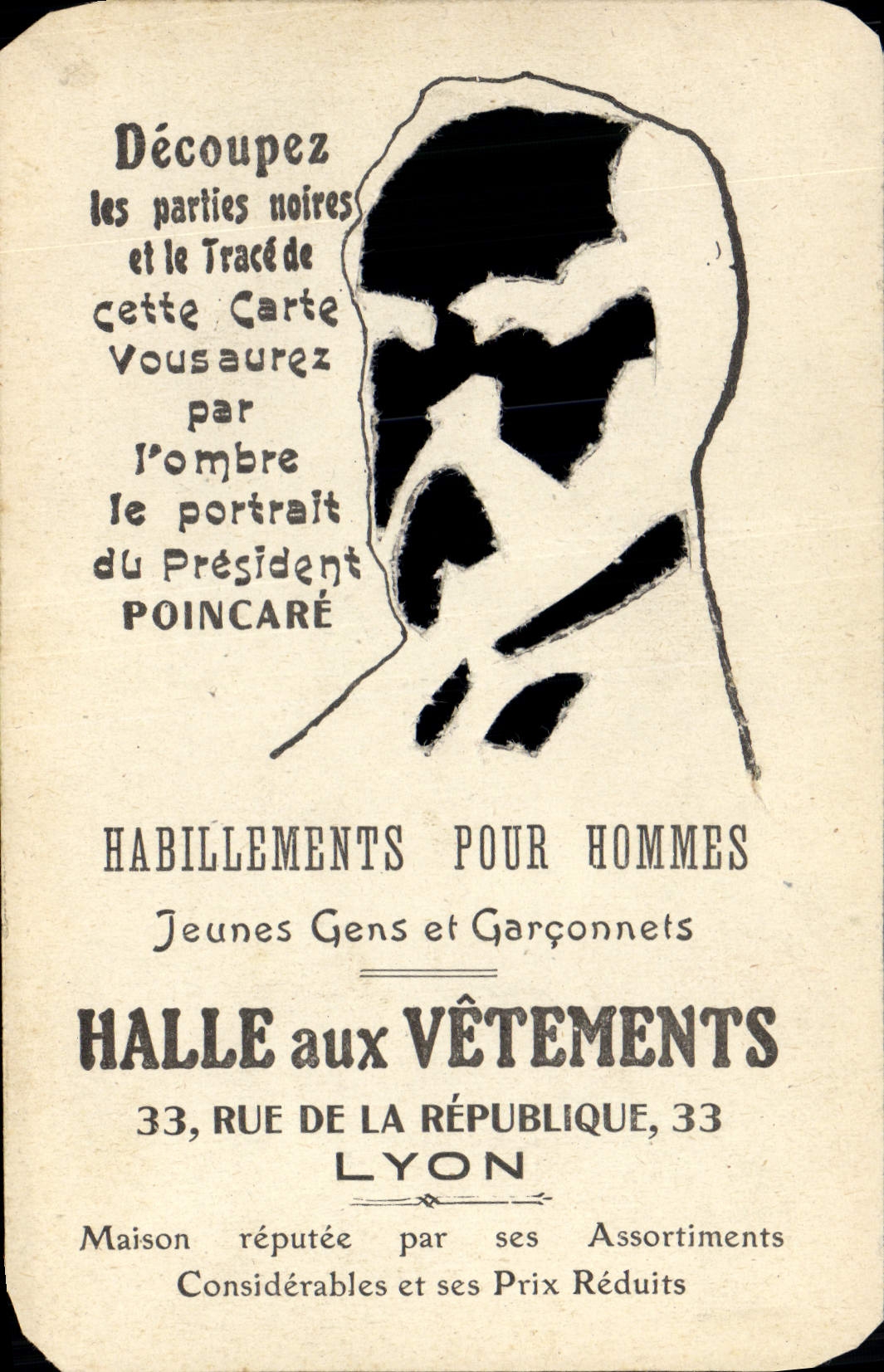 CPA Politique Satirique Poincare Halle aux Vetements Rue de la Republique Lyon