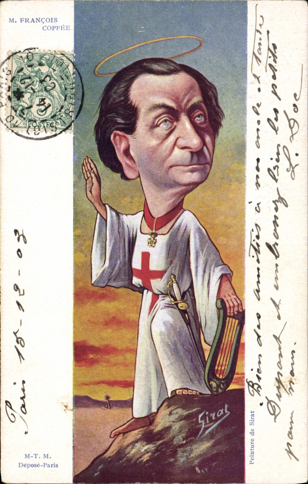 CPA Politique Satirique Francois Coppee Sirat Croise Croisade