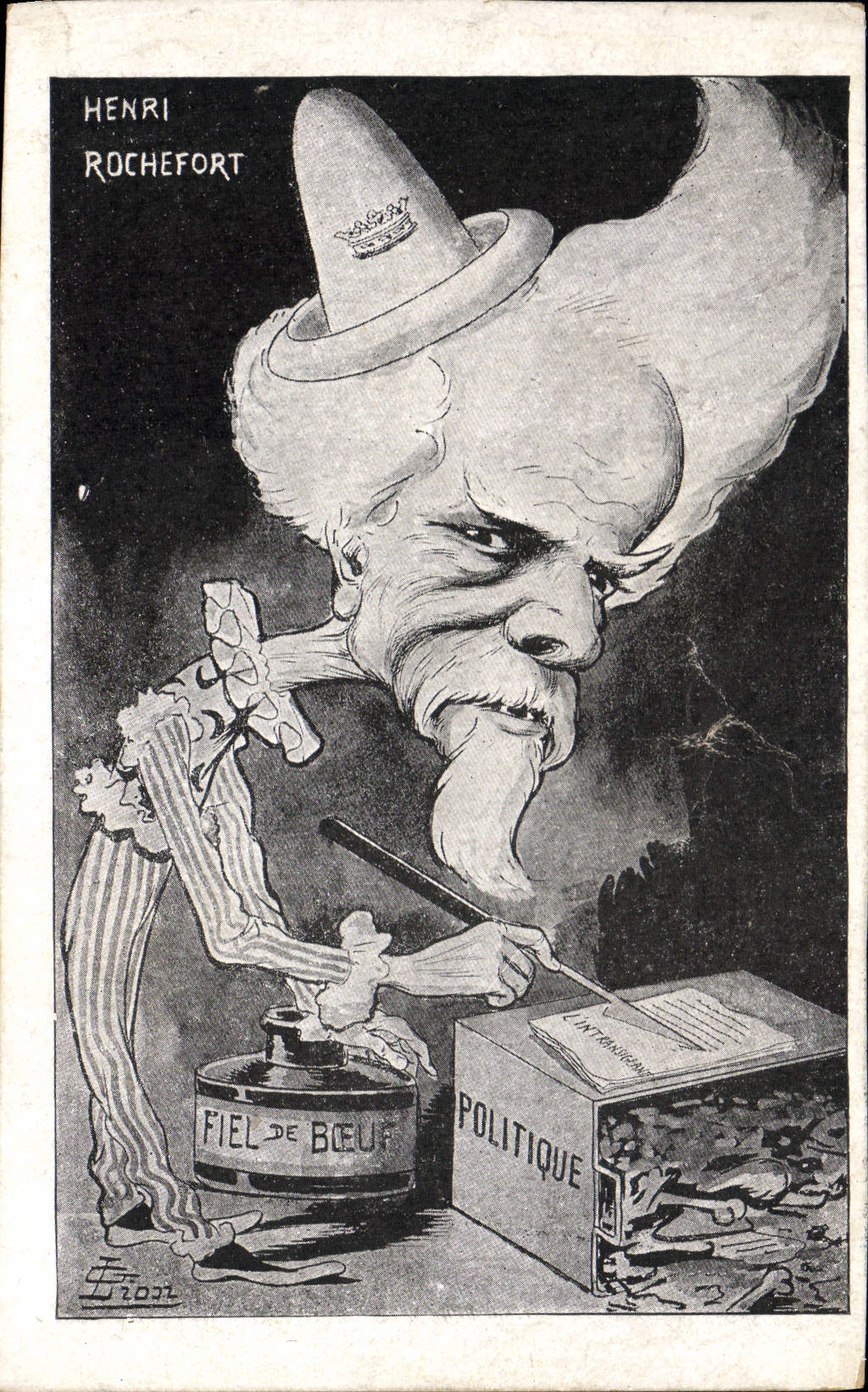 CPA Politique Satirique Henri Rochefort Fiel de Boeuf 