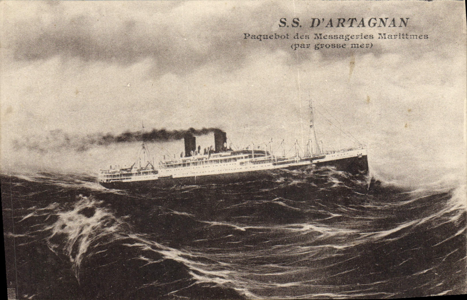 CPA Bateau Paquebot SS D'Artagnan Messageries Maritimes