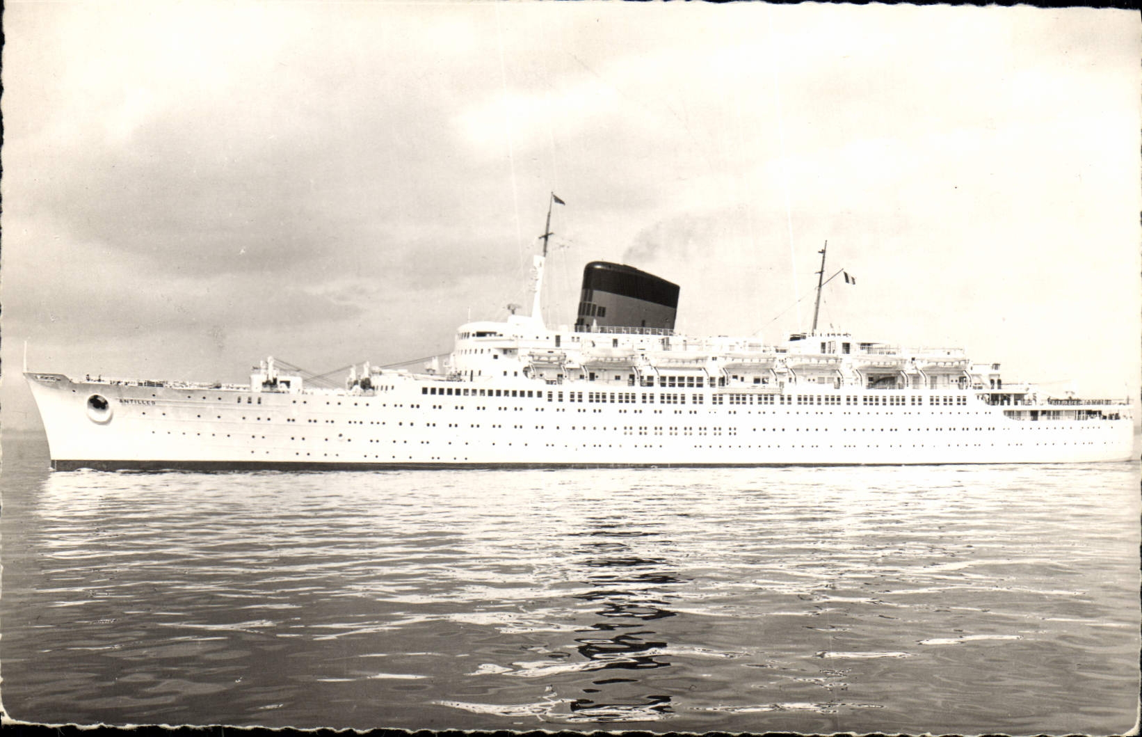 MODERN CARD Boat Steamer French Line the Antilles