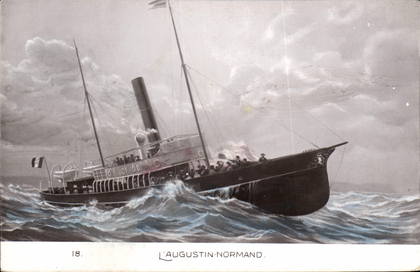 VINTAGE POSTCARD Boat the Augustin Normand