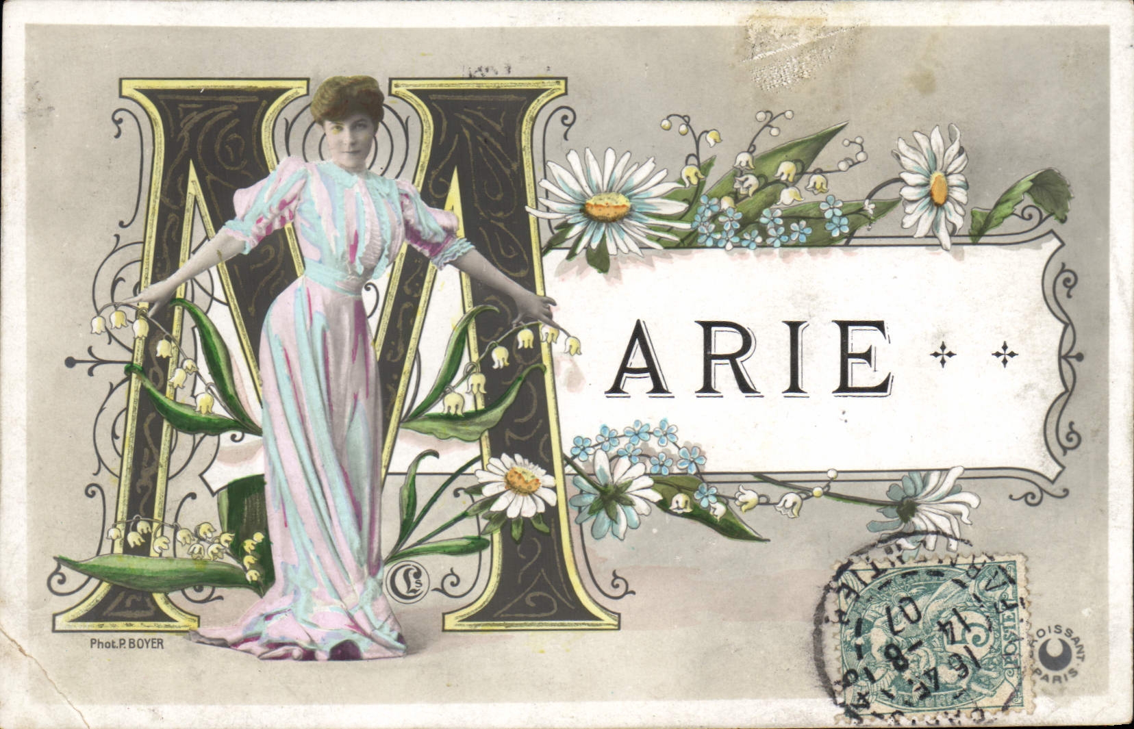 CPA Fantaisie Prenom Marie Femme 