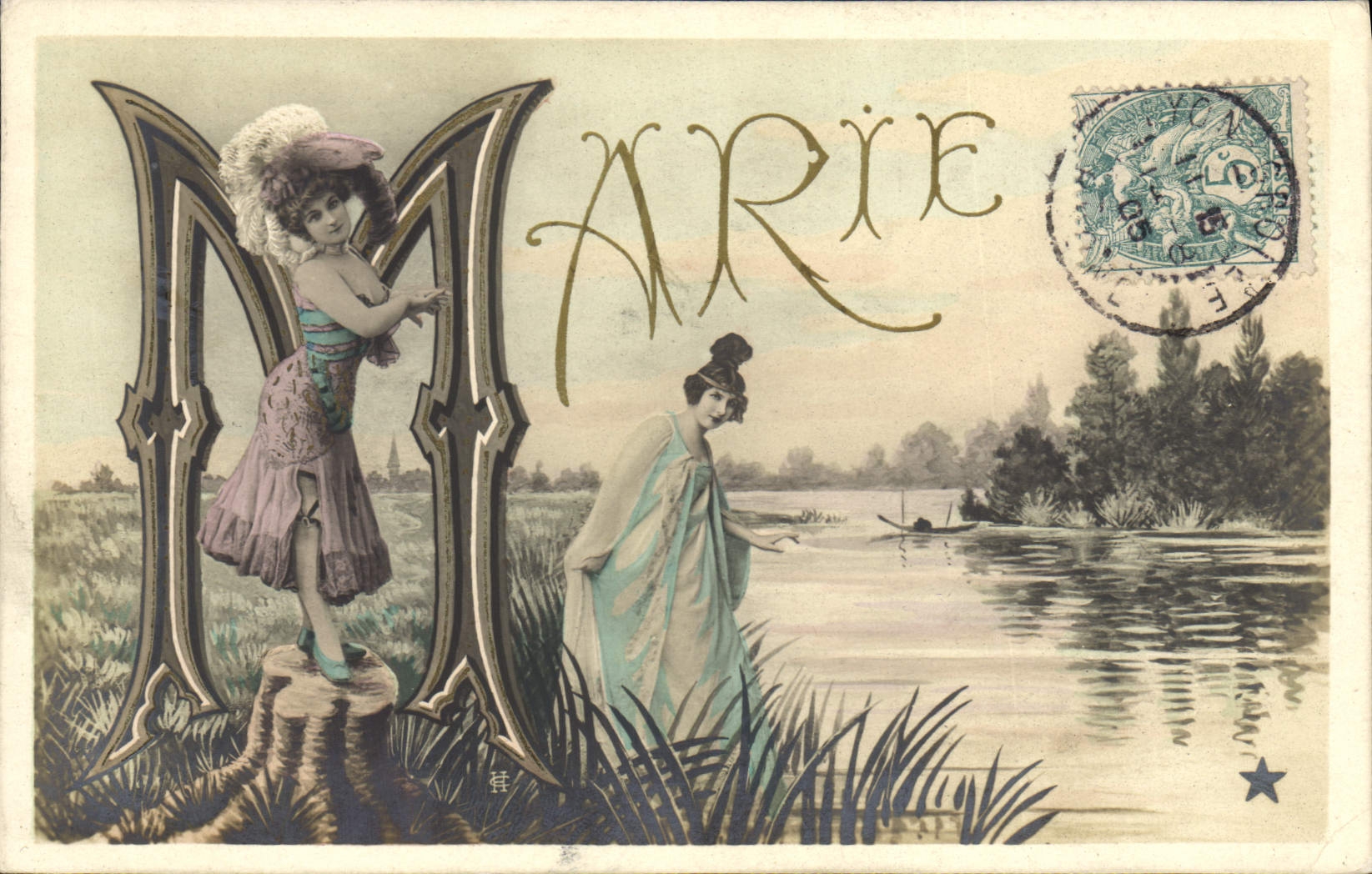 CPA Fantaisie Prenom Marie
