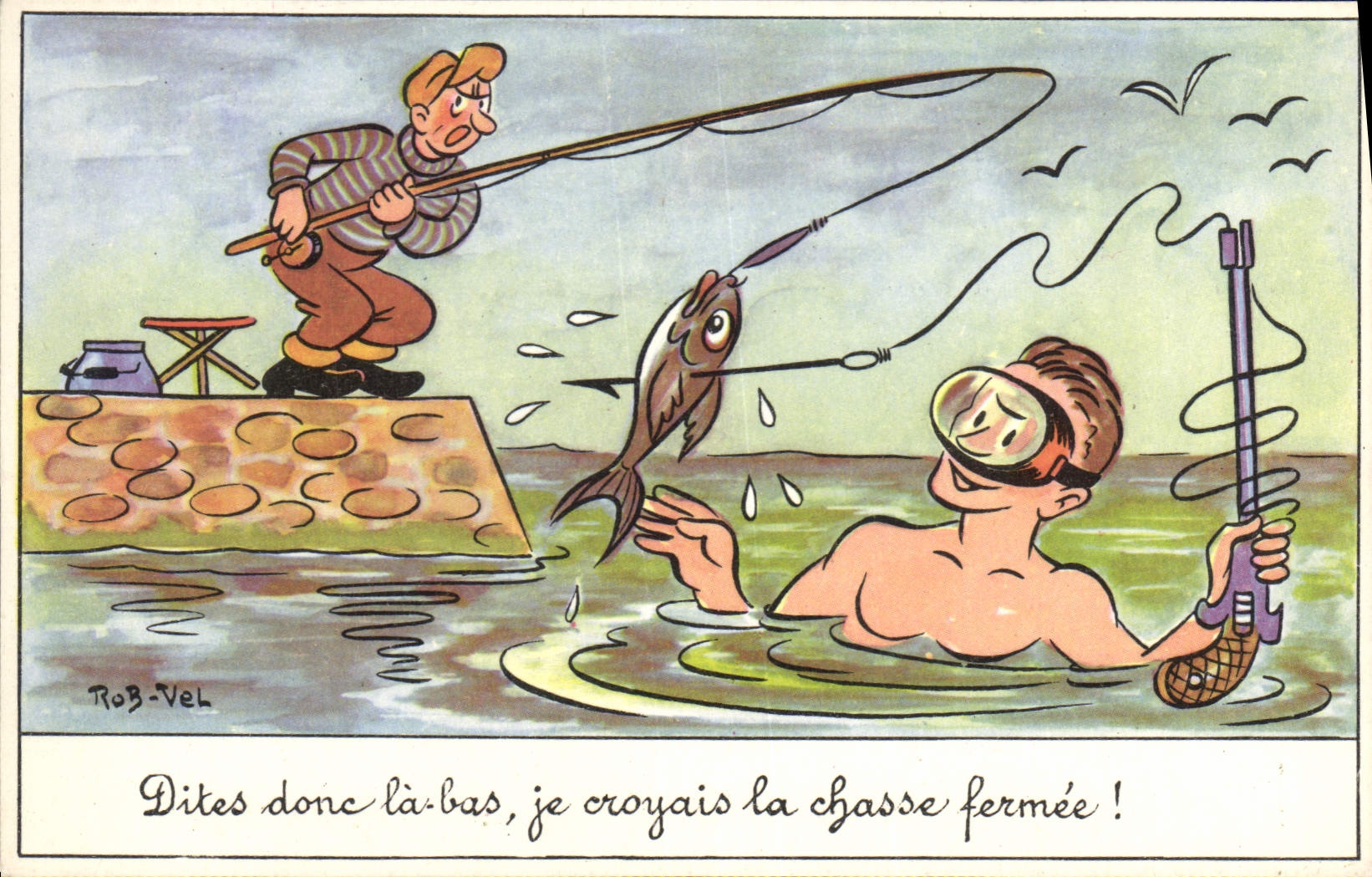 CPA Fantaisie Illustrateur Rob Vel Peche Peche Tuba Poisson