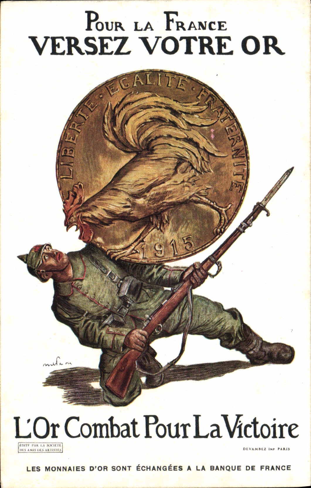 CPA Militaria Versez votre Or pour la France Coq
