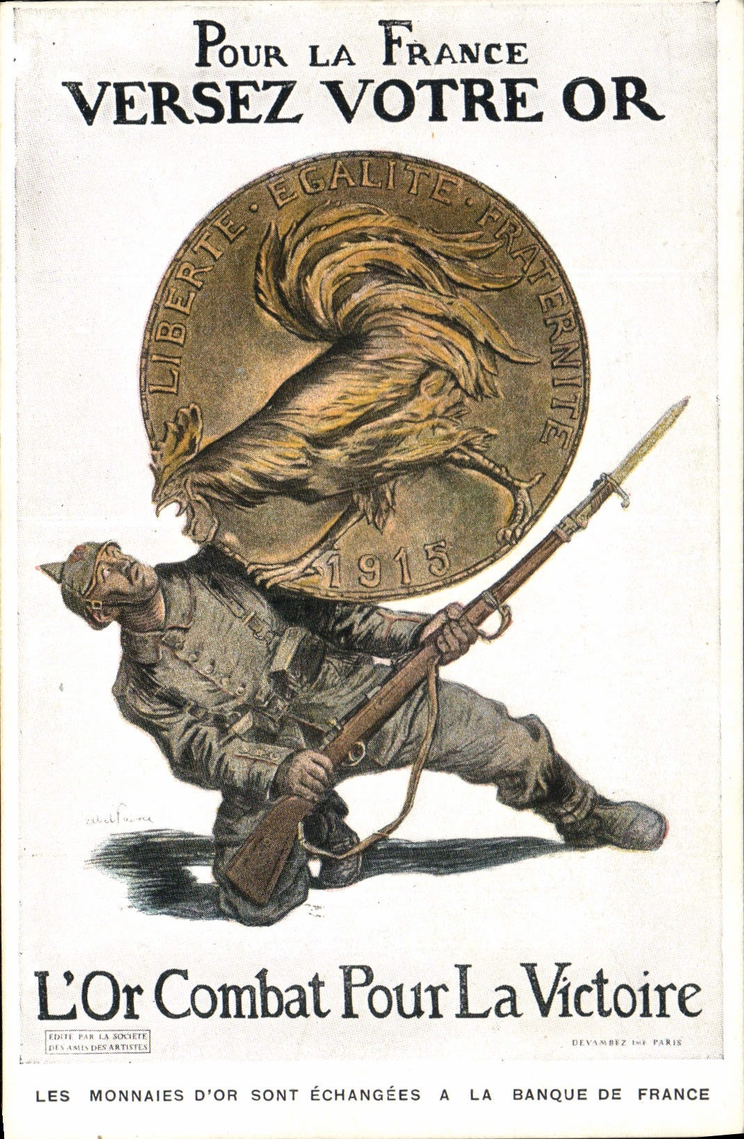 CPA Militaria Versez votre Or pour la France Coq
