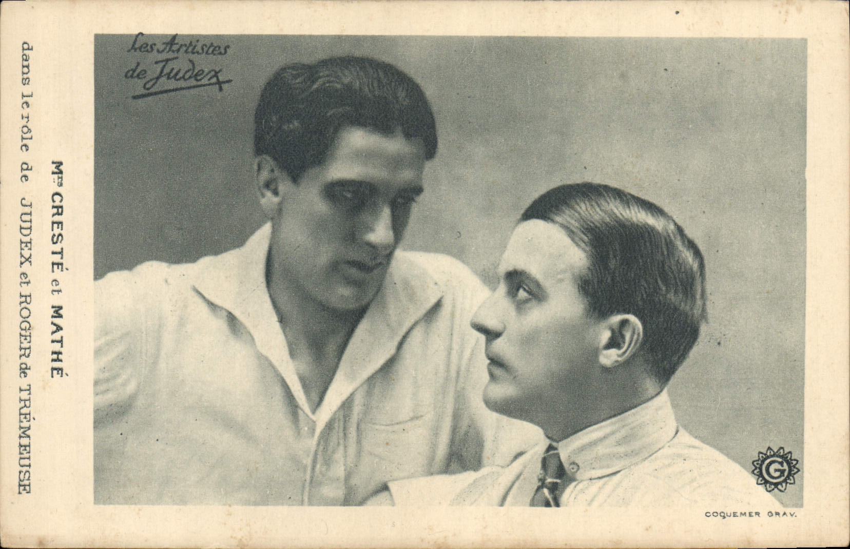 MODERN CARD Cinema Creste and Mathe in the role of Judex and Roger de Tremeuse